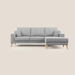 [Test configuratore] Danish divano angolare moderno in tessuto morbido impermeabile T02 grigio chiaro X
