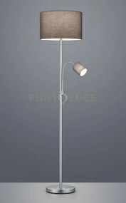 Hotel piantana grigia con lampada da lettura paralumi bianchi con a...