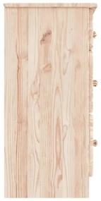 Cassettiera alta 112x35x73 cm in legno massello di pino