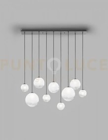 Puppet sospensione l9 bianco sfumato nero opaco 9 luci attacco g9