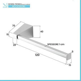 Set con appendino, porta rotolo e porta salviette a muro cromo Giza