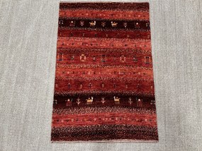 Loribaft Tappeto persiano 90x60 Rosso (Iran) Annodato A Mano