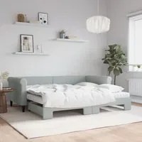 Divano Letto Estraibile Materassi Grigio Chiaro 90x200 Vellutocod mxl 106612