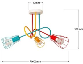 Lampadario a plafone OXFORD 3xE27/15W/230V