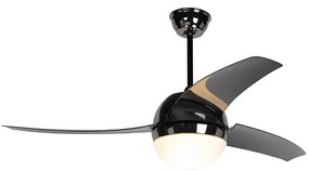 Ventilatore da soffitto nero-cromo con telecomando - Bora 52