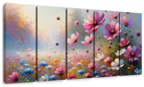 Quadri 5 pezzi – Prato fiorito