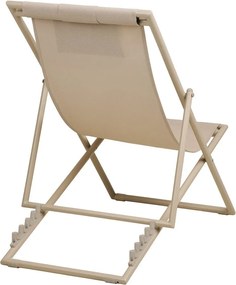 Sdraio da giardino beige in metallo regolabile/pieghevole Curtis – House Nordic