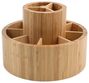 Organizer da bagno di colore naturale in bambù per cosmetici/girevole Isalys – MSV