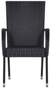 Set mobili da pranzo per giardino 3 pz nero