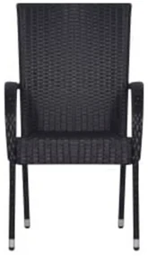 Set mobili da pranzo per giardino 3 pz nero