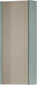 Pensile bagno Niwa cannettato laccato opaco verde timo con vetro sabbia, 1 anta P17 x L30 x H78.5 cm