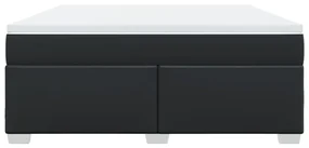 Giroletto a molle con materasso nero 180x200 cm in similpelle