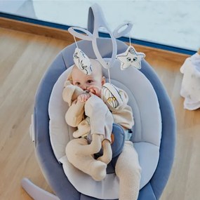 Lionelo - Altalena per bambini con melodia MELL Grey Stone 4xAA + telecomando