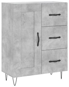 Credenza Grigio Cemento 69,5x34x180 cm in Legno Multistrato