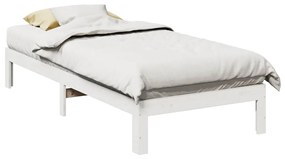 Giroletto Senza Materasso Bianco 90x200 Cm Legno Massello Pino /