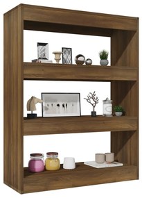 Libreria/Divisorio Rovere Marrone 80x30x103cm Legno Multistrato