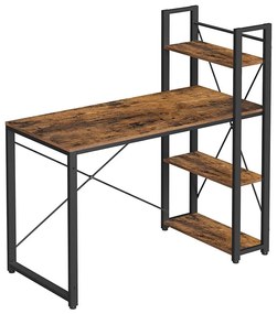 Scrivania SOLEA con ripiani marrone/nero