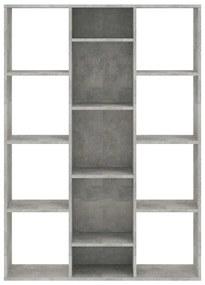 Libreria/divisorio grigio cemento 100x24x140 cm in multistrato