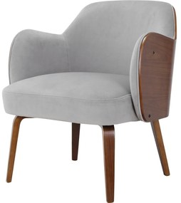 Poltrona in velluto grigio Haruko - Støraa