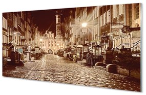 Pannello paraschizzi cucina Città vecchia di Danzica di notte 100x50 cm