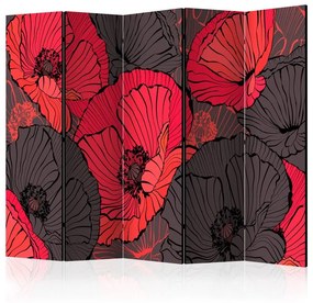 Paravento Pleated poppies II [Room Dividers]