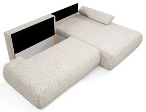 Divano letto angolare con contenitore a L PRATO, angolo destro, beige