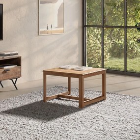 Tavolino da salotto di colore naturale in rovere massiccio 60x70 cm Unai – MOME
