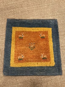 Gabbeh Tappeto persiano 40 x 40 Giallo (Iran) Annodato A Mano