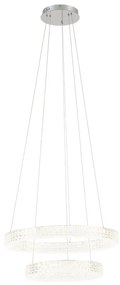 Lampadario LED neoclassico Soledad trasparente Ø60cm, luce naturale 5120 lumen, NOVECENTO