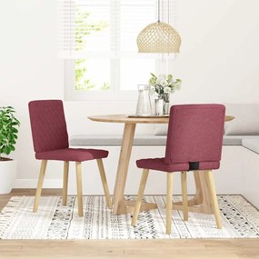 Sedie Da Pranzo 2 Pz Rosso Vino İn Tessuto /