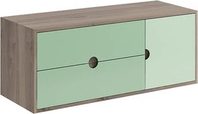 Mobile da bagno sospeso sotto lavabo L 120 x H 48 x P 22 cm verde, 2 cassetti 1 anta VISOBATH Kompas