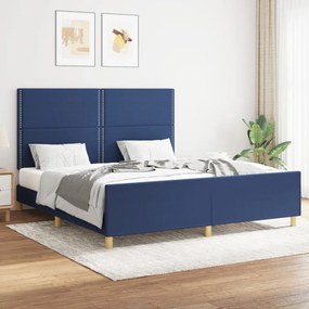 Giroletto Senza Materasso Blu 160x200 Cm İn Tessuto /