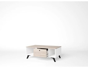 Tavolino in rovere decorato in colore naturale 60x100 cm Sahara - Marckeric