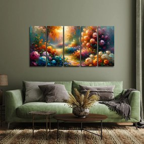Quadri 5 pezzi – Sentiero solare nel giardino