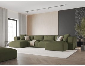 Divano angolare a U verde chiaro Esther - Milo Casa