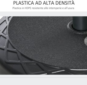 Base per Ombrellone da Giardino Ø55 cm 30 Kg in Plastica Nero...