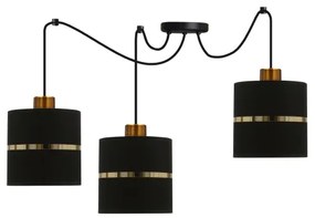 Lampadario a sospensione con filo ASSAM 3xE27/60W/230V nero