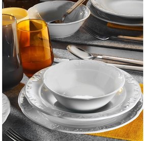 Set da tavola 18 pezzi, bianco in porcellana