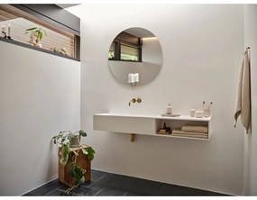 Organizer da bagno beige in gres per dischetti di cotone Sensu – Zone