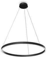 Lampadario A Sospensione Moderno Rim Alluminio Nero 1 Luce Led 51W