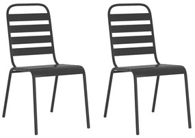 Set da pranzo da giardino 3 pz in acciaio antracite