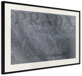 Poster  Prada (Grey)  Cornice Quadri Cornice nera con pass-partout, Larghezza x Altezza Home decor 30x20