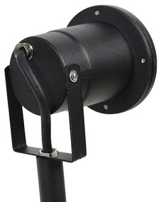 Faretto a picchetto nero orientabile IP44 con cavo e spina - Basic