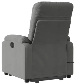 Poltrona a rialzo massaggi reclinante grigio scuro microfibra