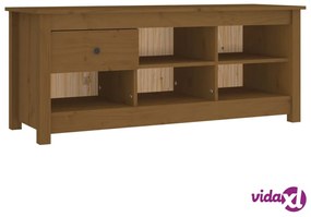 vidaXL Scarpiera Miele 110x38x45,5 cm in Legno Massello di Pino