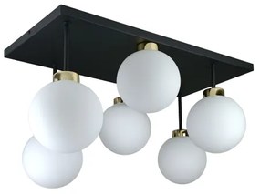 Lampadario a plafone DEA 6xE14/60W/230V nero/oro/bianco