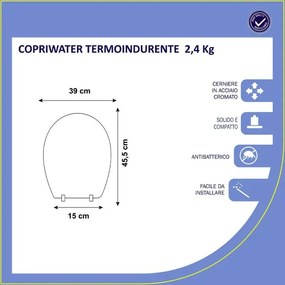 Copriwater G.S.I. bianco in termoindurente compatibile SERIE CLIZIA