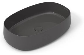 Lavabo da appoggio ovale in ceramica L 60 x H 15 x P 40 cm grigio