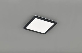 Plafoniera led quadrata metallo nero dimmerabile con interruttore a...