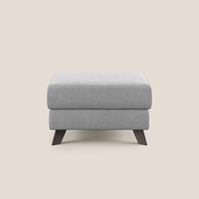 Moon Pouf contenitore e piedini alti in tessuto morbido impermeabile T02 grigio chiaro